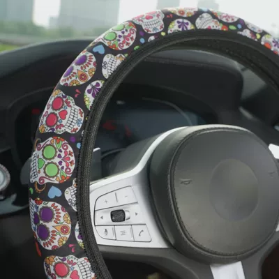 car steering wheel cover skull: Steering wheel cover
