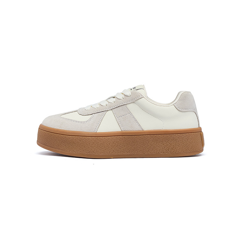 Zapatos de invierno 2025 nuevos zapatos de skate plano grueso y zapatos blancos de estudiantes de lana