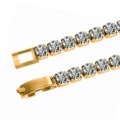 Full Titanium Steel 4MM Rhinestone Bracelet Gold