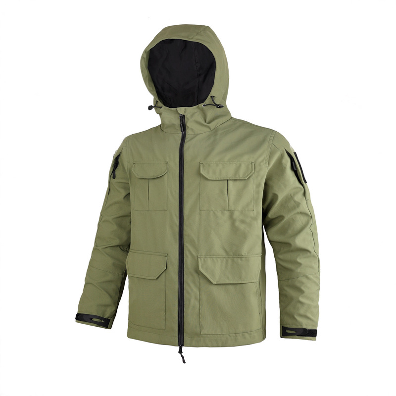 2025 Autumn and Winter Men's Casual Hooded Multi-Pocket Jacket Practical Coat Fashion Cuffed Trench Coat Trend