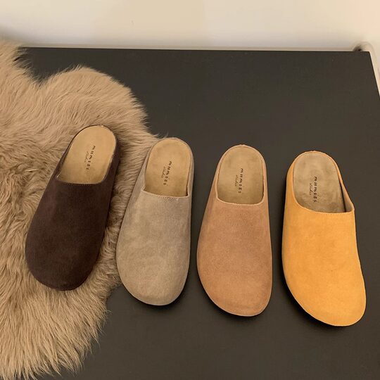 plus size Birkenthal Shoes Baotou Half Slippers Women's Summer Outer Wear 2024 Spring and Autumn New Soft Bottom Retro Ugly Bokenthal Half Slippers