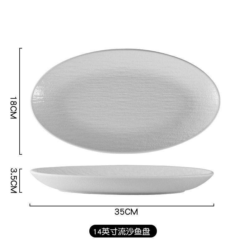 14inch 유사 생선 접시-프로스트 화이트
