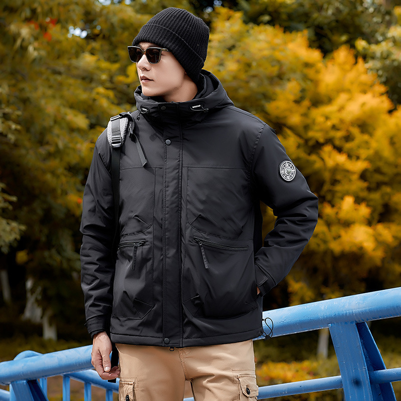 秋冬加厚棉服连帽冲锋衣男士外套2025新款户外棉服男女同款登山服|undefined