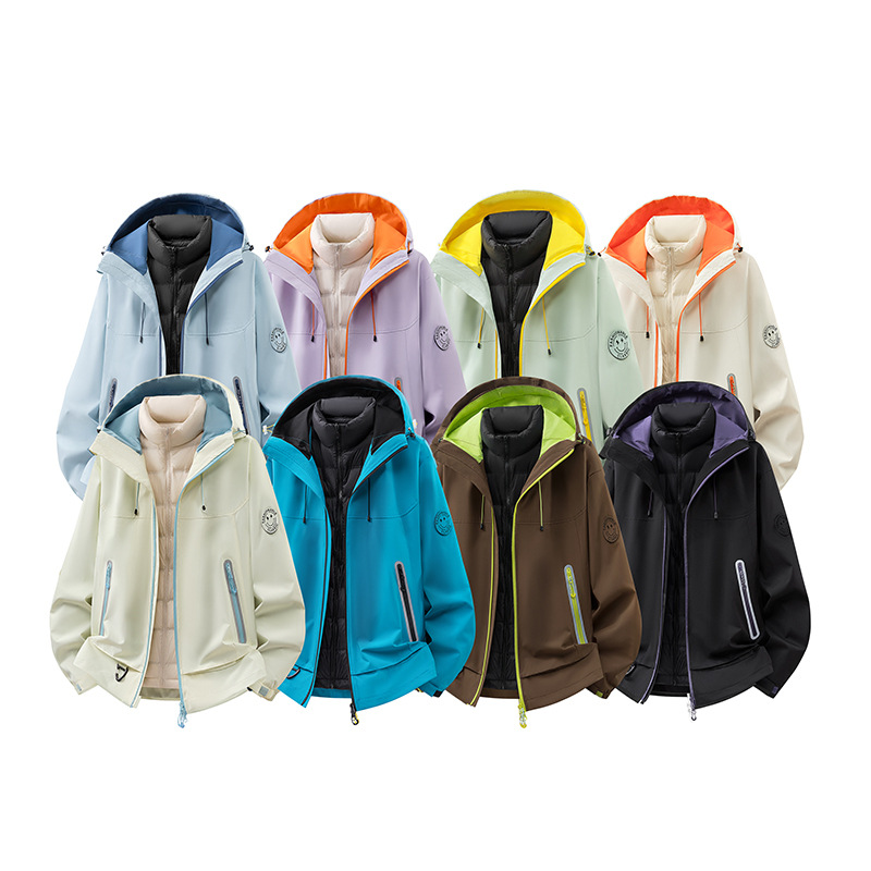 Wholesale hooded workwear urban sports outdoor multifunctional 3-in-1 down jacket with shell Wholesale hooded workwear urban sports outdoor multifunctional 3-in-1 down jacket with shell