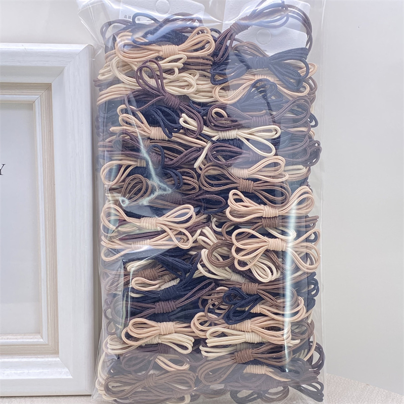 Diadema de perlas tejidas a mano de estilo coreano simple banda de pelo de niña fresca accesorios de pelo de moda de alta elasticidad para mujeres 2 yuanes