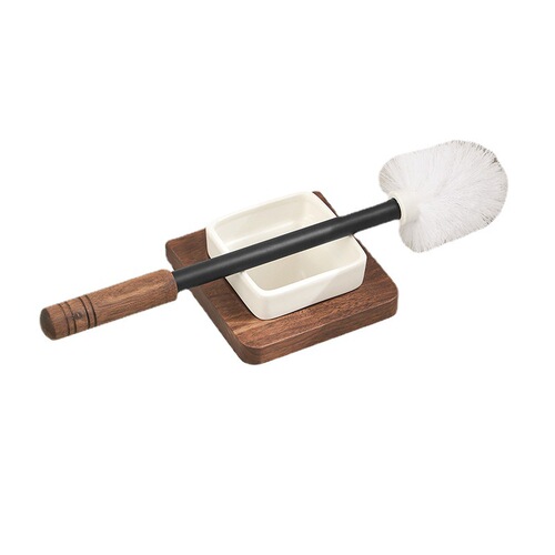 New Chinese-style bathroom corner-free toilet brush, toilet cup, hole-free holder, storage rack, solid wood set, luxury toilet