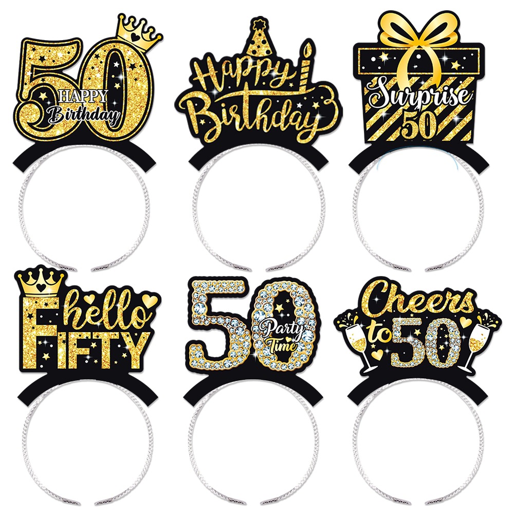 Nuevo estilo transfronterizo Diadema de cumpleaños Decoración de cumpleaños Accesorios fotográficos 30 40 cumpleaños Decoración de fiesta Diadema