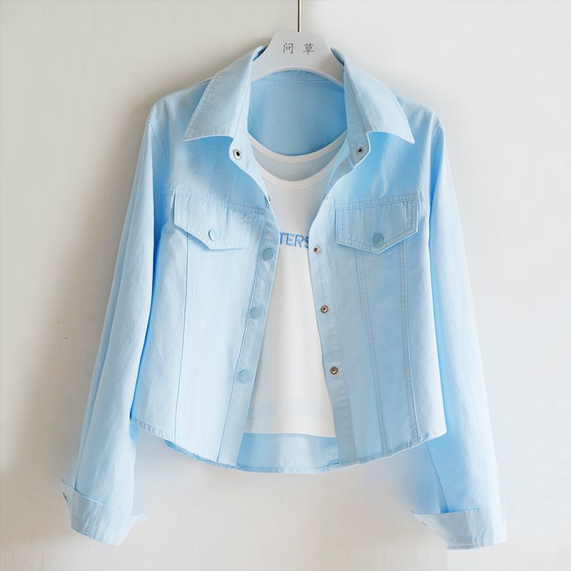 Shirt Coat Women's 2024 Casual All-match Thin Long-sleeved Loose Slimming Spring and Autumn Age-reducing Top Short Shirt Shirt Coat Women's 2024 Casual All-match Thin Long-sleeved Loose Slimming Spring and Autumn Age-reducing Top Short Shirt