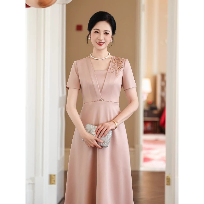 Nrm8001 Wedding Dress Pink New Style 2026 Elegant and Youthful Mother-In-Law Dress for Women