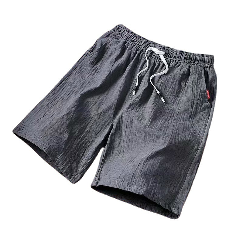 Men's Cotton and Linen Shorts Men's Casual Pants Middle Pants Youth Loose Five-point Pants Linen Beach Pants for Generation