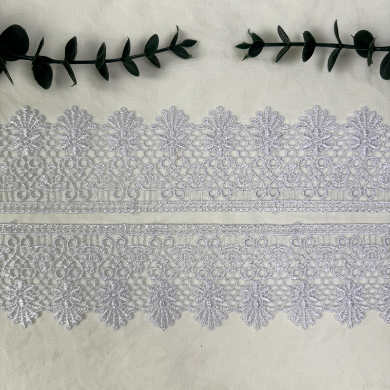 Inventario de 6CM códigos de barras de encaje multicolor ropa infantil cortina de falda para el hogar decoración de encaje accesorios solubles en agua