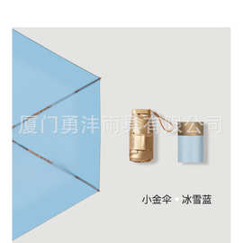 帝鸿商标小金伞新款防晒便携小巧小金伞金胶贴膜布