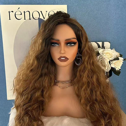 European and American model mannequin head, wig, earrings, and hat display—double shoulder head form, half-body dummy head
