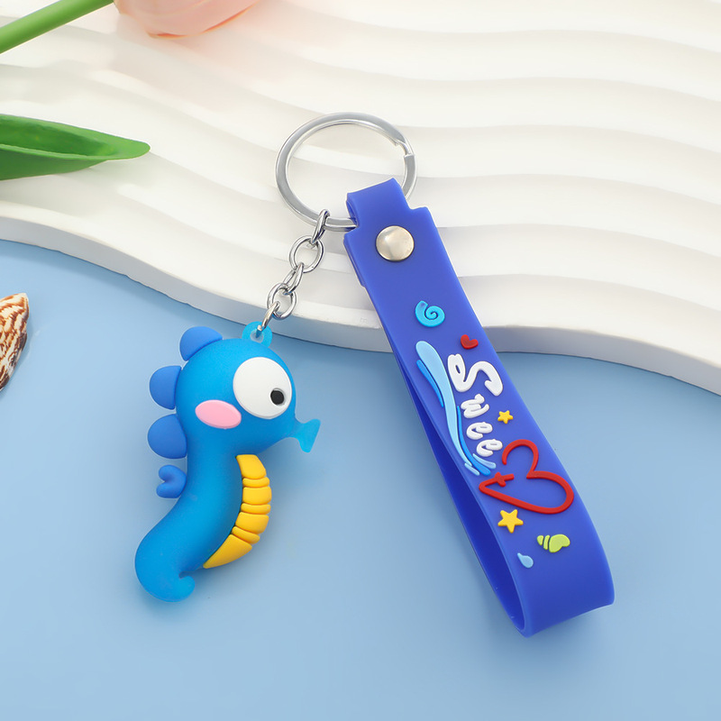 夏の海洋動物イルカタコクジラタツノオトシゴキーホルダーペンダントバッグスーパーマーケットキーホルダー卸売|undefined