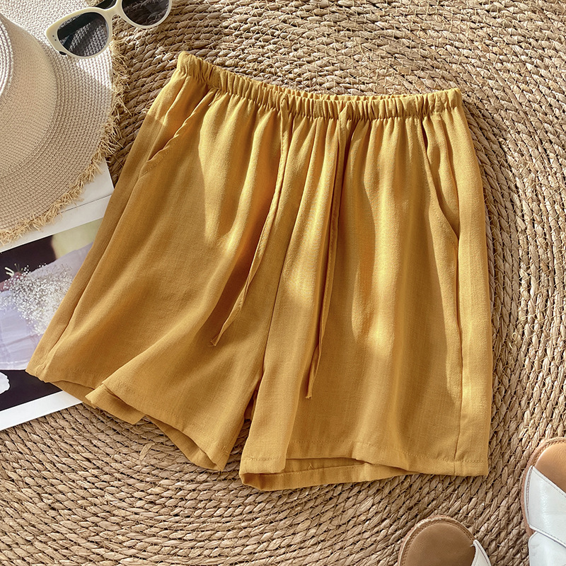 Real Shot of 2026 Summer New Style Loose Plus-Size Women's Elastic Waist Pocket Casual Slimming Wide-Leg Shorts Real Shot of 2026 Summer New Style Loose Plus-Size Women's Elastic Waist Pocket Casual Slimming Wide-Leg Shorts