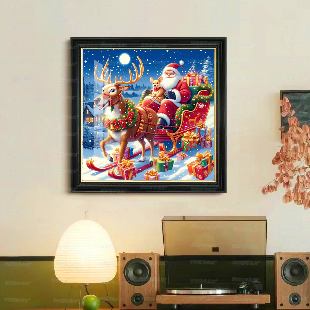 Mona Lisa Real Santa Claus regalo de bordado cruzado nuevo moderno paisaje de nieve estilo europeo hermoso bordado a mano de ensueño image 4