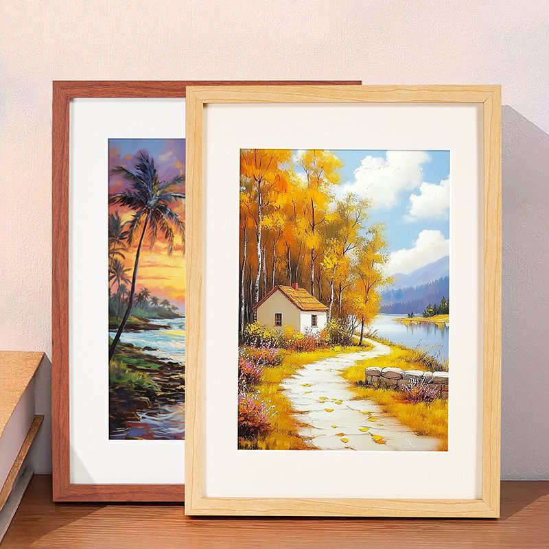 Wooden Simple Photo Frame Wall Hanging A3A4 Sketch 8K Art 4K Puzzle Poster 16inch 20inch Kidsren's Works Framed