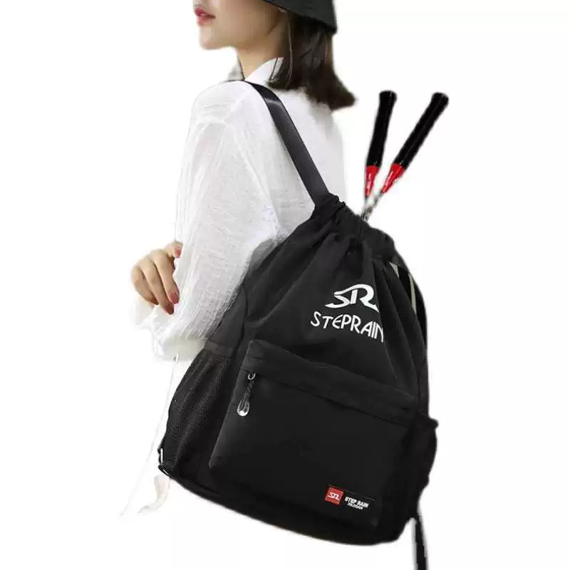 Sports capacious waterproof tennis racket for badminton, case bag, backpack, shoulder bag, drawstring