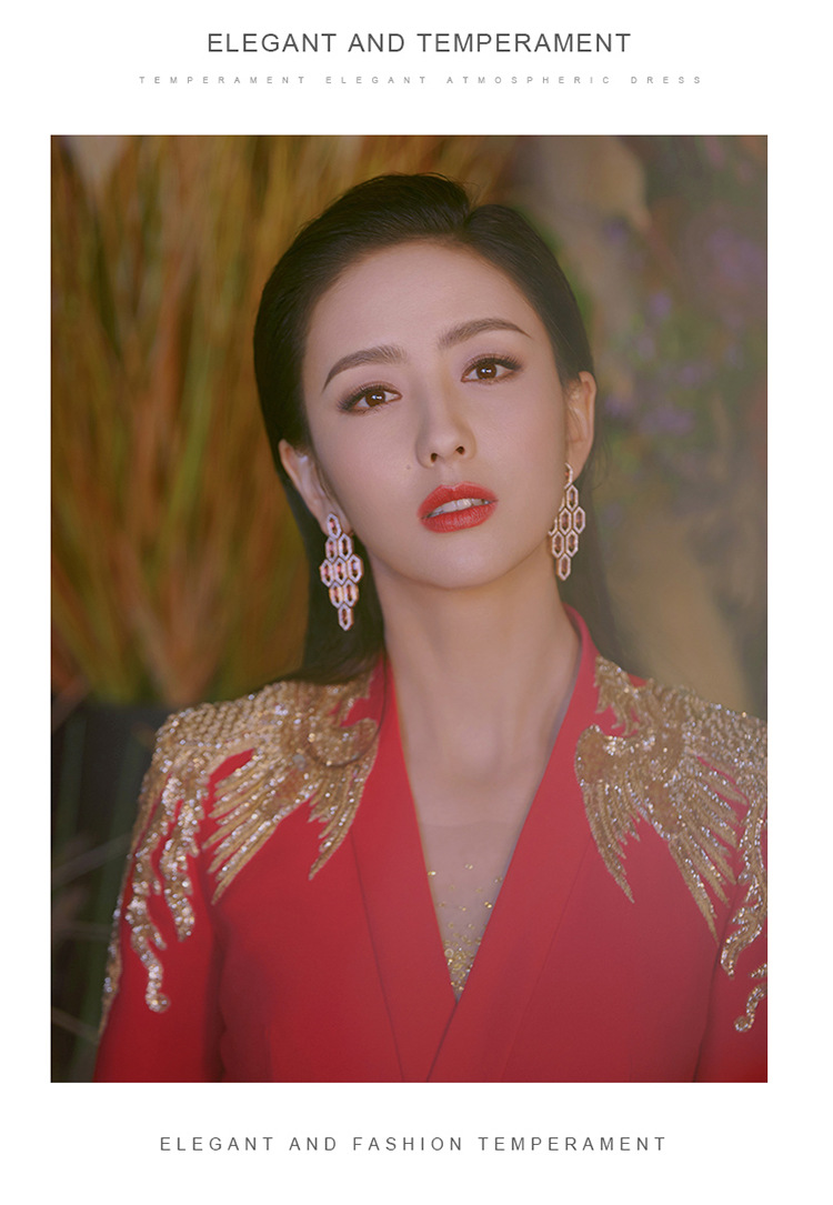 Long Elegant Red Wedding Dress For Brides Engagement Reunion Banquet Evening Gown Women's Party Wear_ecoleips.com