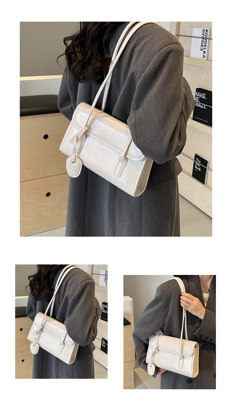 Women's Medium Pu Leather Solid Color Vintage Style Streetwear Zipper Shoulder Bag display picture 5