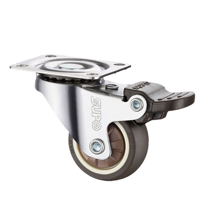 Xiangrong 1inch 低騒音家具用ホイール 軽量平底万能ホイール ブレーキ付き 2inch 収納棚用工業用キャスター|undefined