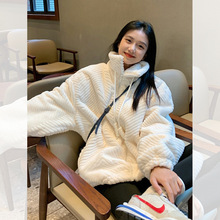 2023新款秋冬洋气外套女立领外穿毛绒绒加厚卫衣宽松显瘦百搭上衣