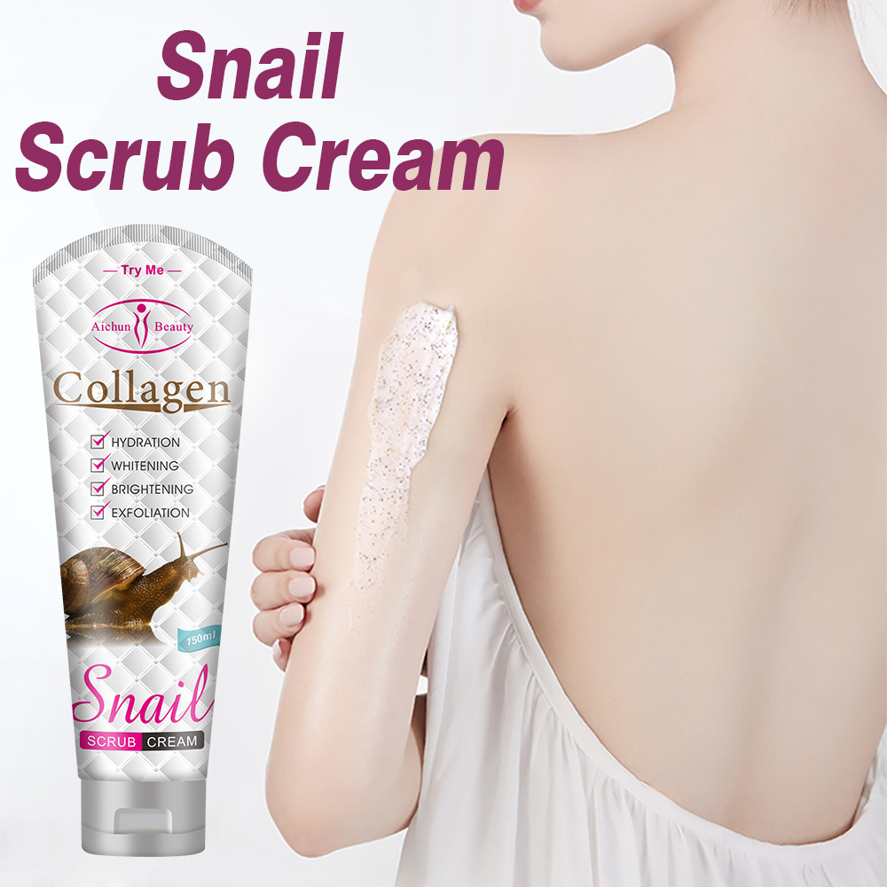 Cross-Border Aichun Snail Scrub Whole Body Cleansing Exfoliating Pores Hydrating Wholesale Snail Scrub