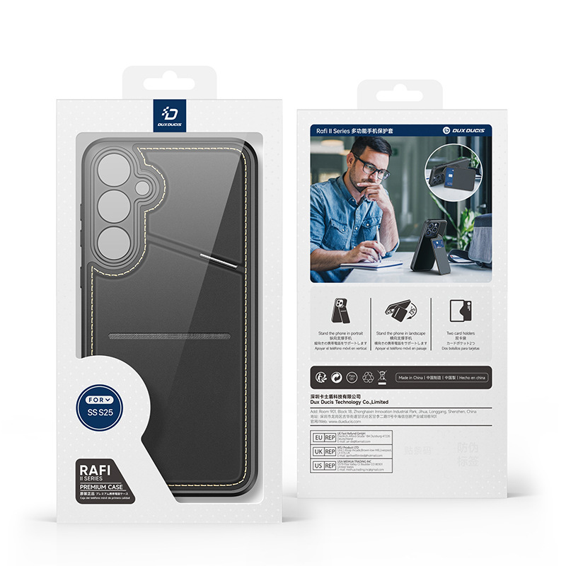 Aplicable a Samsung S25Plus multifuncional caso de teléfono móvil S25Ultra succión magnética soporte de tarjeta enchufe caja trasera fábrica al por mayor