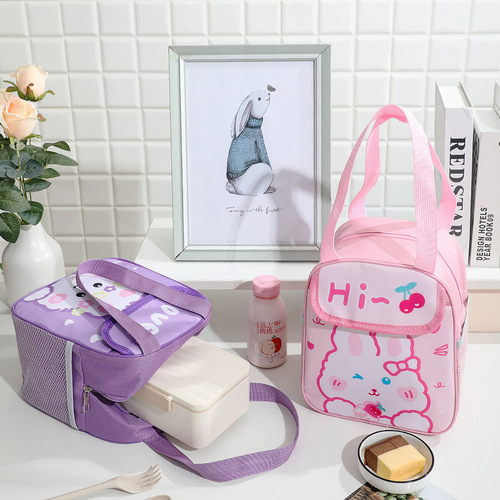 Portable Lunch Bag Cartoon Lunch Bag Outdoor Meal Carrier Insulated Lunch Bag Office Workers Kids Insulated Rice Bucket