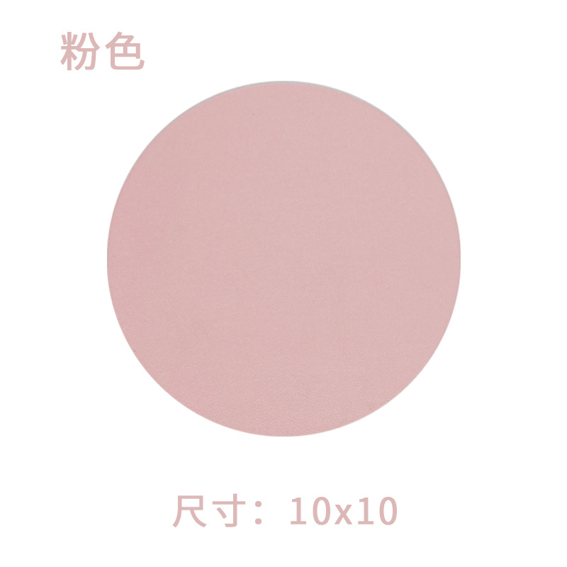 Transfronterizo puede fijar LOGO doble cara espesa pu cojín de cuero aislante de taza de té redondo impermeable antideslizante al por mayor