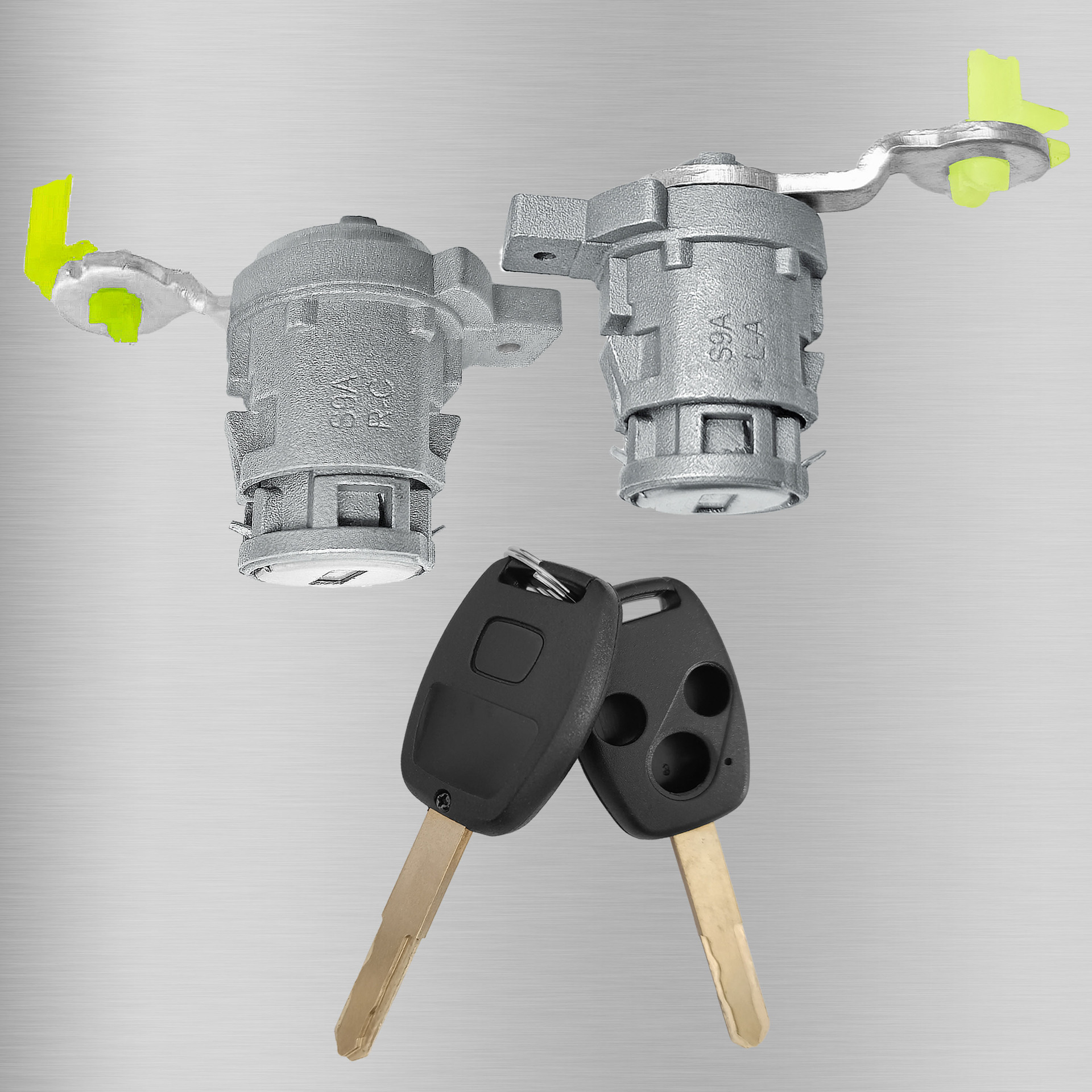 Aplicable a Honda CRV cilindro de cerradura CRV Civic cilindro de cerradura de puerta izquierda y derecha placa recta 3 llaves 3 llaves accesorios de automóviles