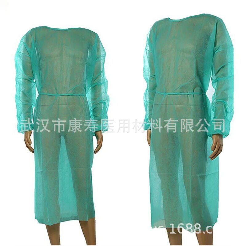 一次性防护服隔离衣 系带式身体防护无纺布 反穿隔离衣批发