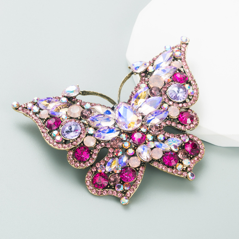 Brooches Classification Fashion Pin Butterfly Alloy Inlay Rhinestones Women'S Brooches