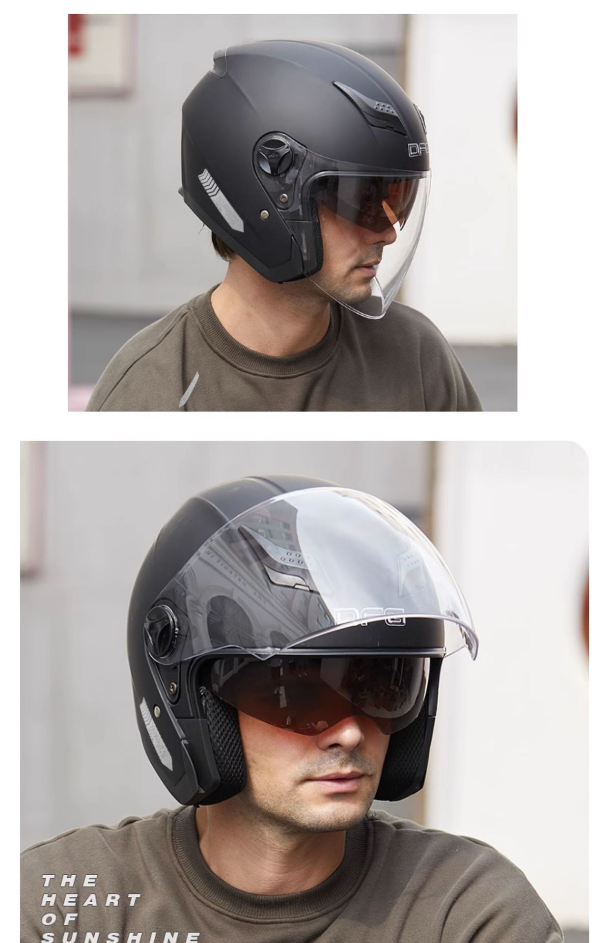 DFG3C certified electric battery motorcycle helmet for men, autumn and winter warm half helmet, women's all-season safety helmet
