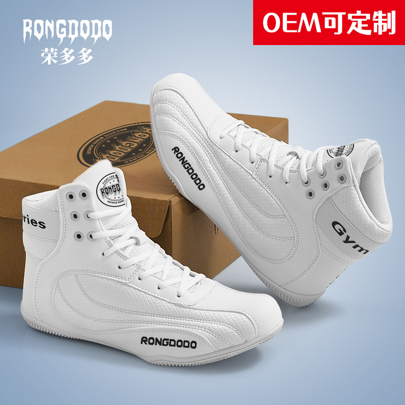 Boxing shoes, wrestling training shoes, children's sports sparring fighting shoes, men's and women's indoor fitness shoes, mid-top Muay Thai fighting shoes