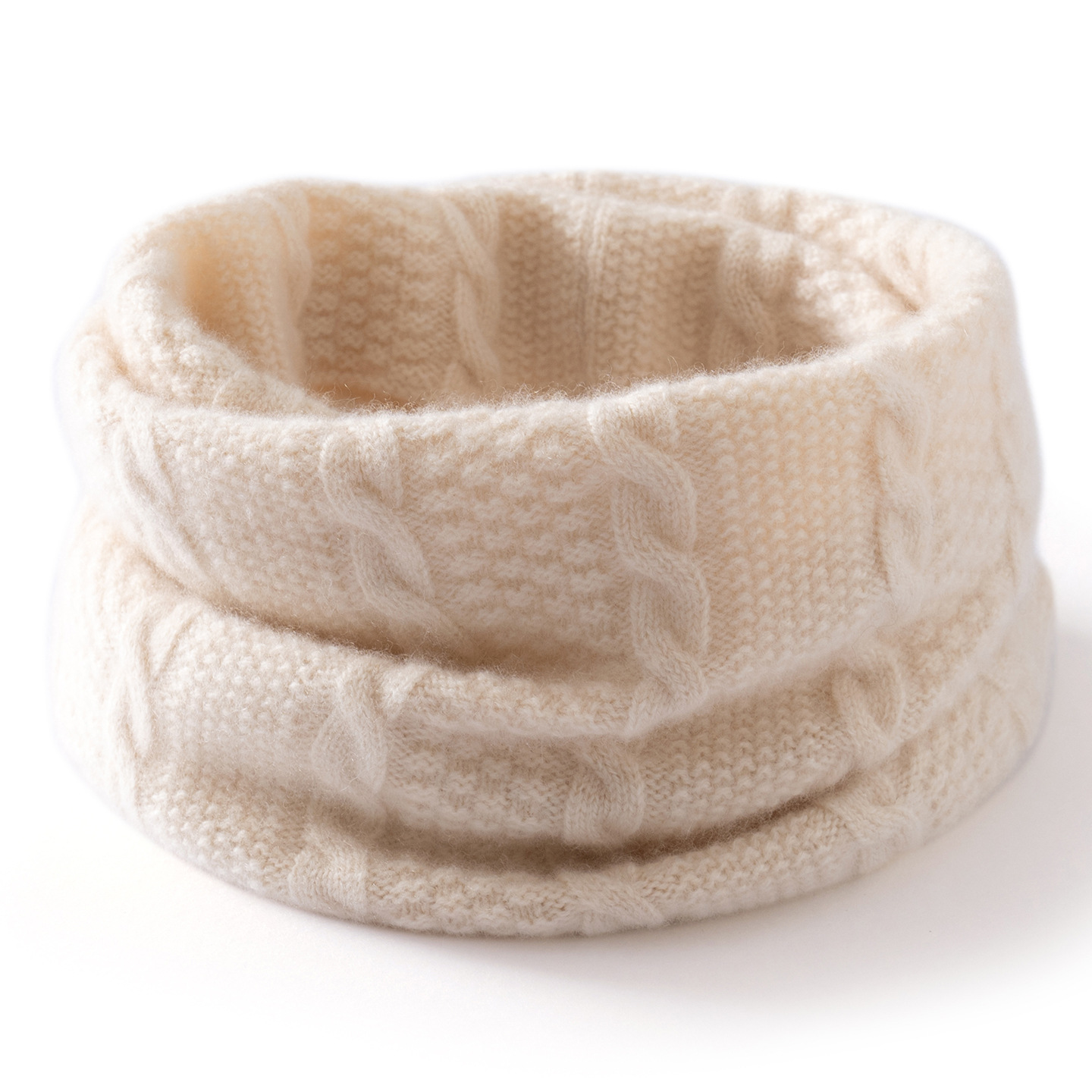 Autumn and Winter New Style 100% Pure Cashmere Versatile Fashionable Cut Out Knitted Neck Scarf Cold-Proof Neck Scarf Pure Color Neck Scarf