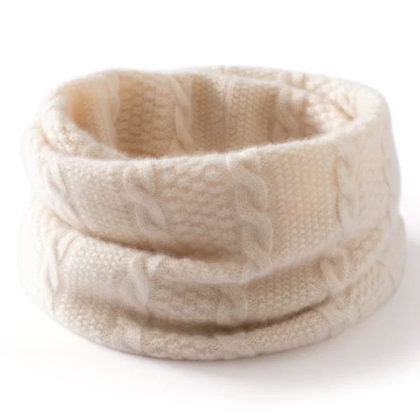 Autumn and Winter New Style 100% Pure Cashmere Versatile Fashionable Cut Out Knitted Neck Scarf Cold-Proof Neck Scarf Pure Color Neck Scarf