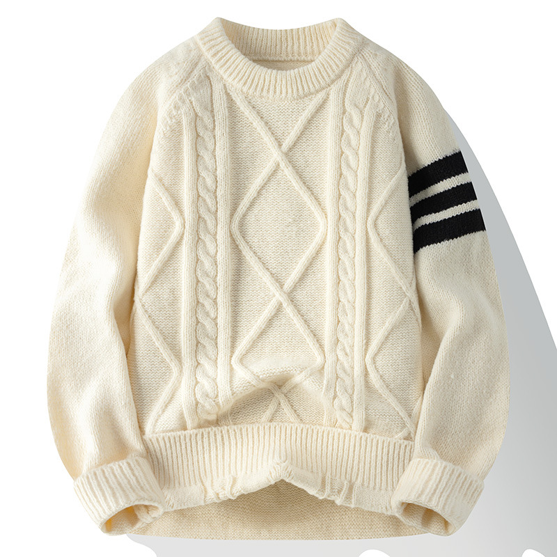 Winter Men's Thickened New Korean Edition Trendy Loose Handsome Teenage High School Student Knitted Sweater for Outer_voghion.com