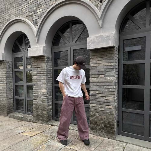 Heavyweight 100% Cotton 280G Men's American Retro Streetwear Summer High Street Fashion T-Shirt