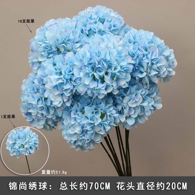10本の青い色のシミュレーションの花の室内の絹の花の結婚祝いの装飾の花の生け花は造花の天井の花の路の花を並べます。|undefined