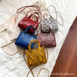 蟒蛇纹手提包women handbags2021外贸包包女批发女士单肩斜挎包