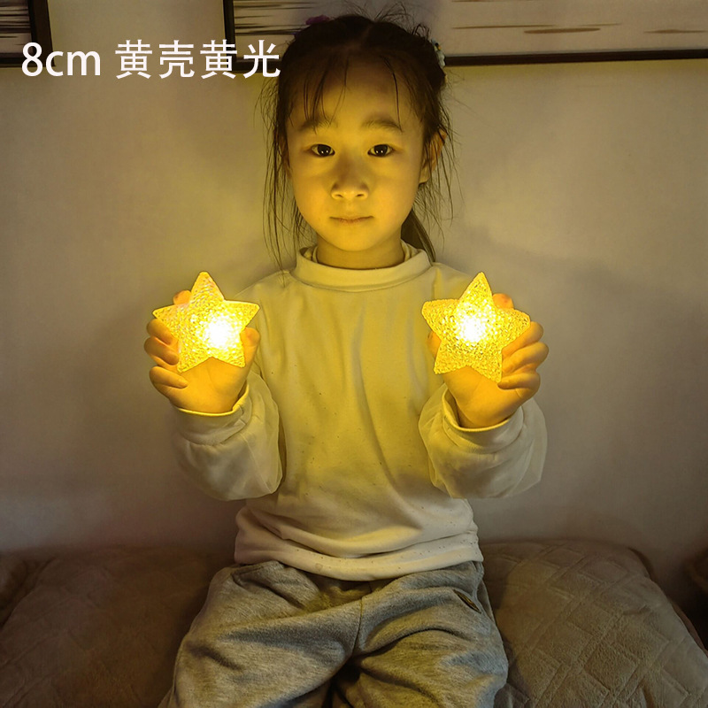 Estrellas de pentacos amarillos palos de apoyo estrella fluorescente palos de concierto accesorios para niños espectáculo brillante toque de pelo bandas