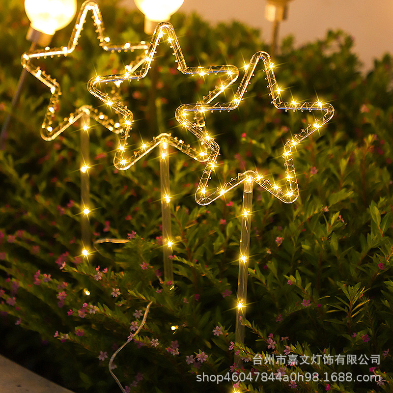 Luces LED Navidad al aire libre inserto luces de dibujos animados luces decorativas solares copo de nieve Santa luz de modelado transfronteriza