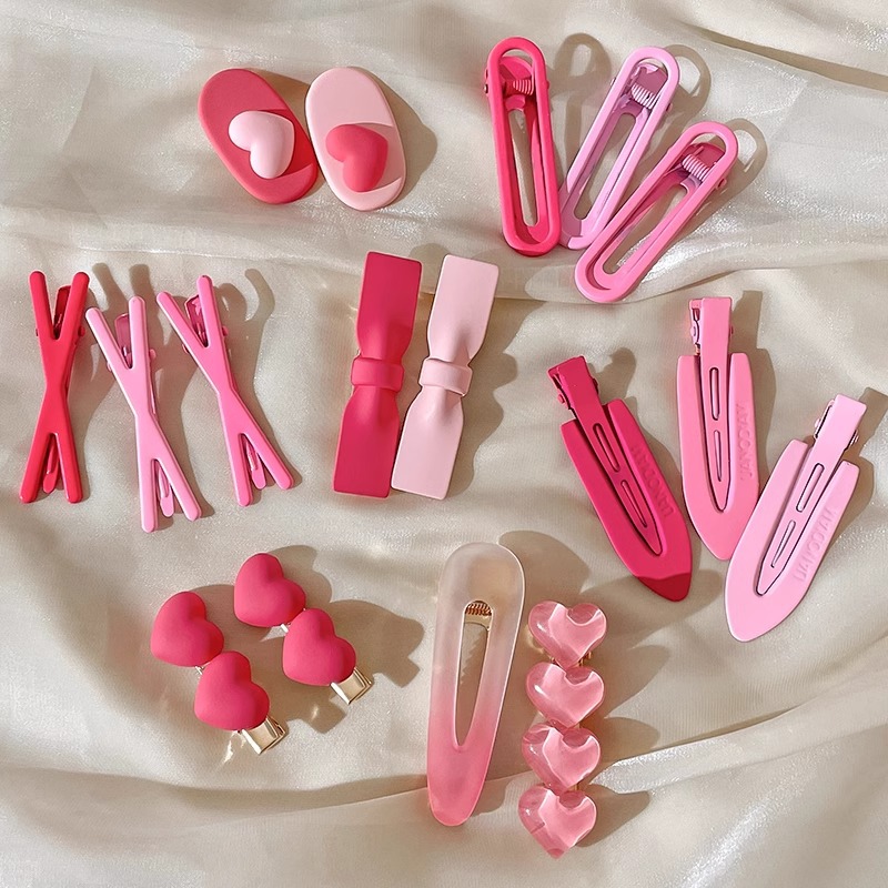 Linda niña amor 2025 nuevo estilo mezclar y combinar cabello roto clip de flequillo lateral clip de boca de pato clip de horquilla tocado al por mayor