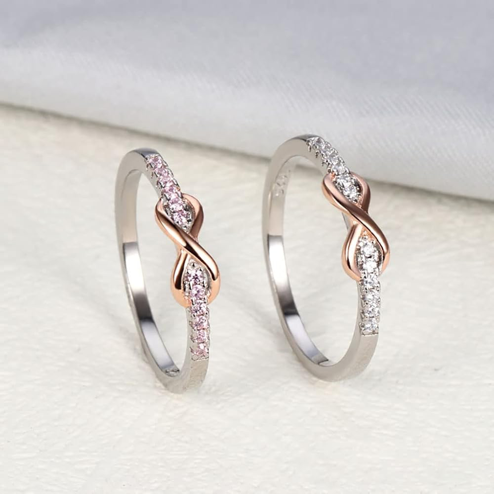 1g Weight Sterling Silver Zircon Infinity Rings
