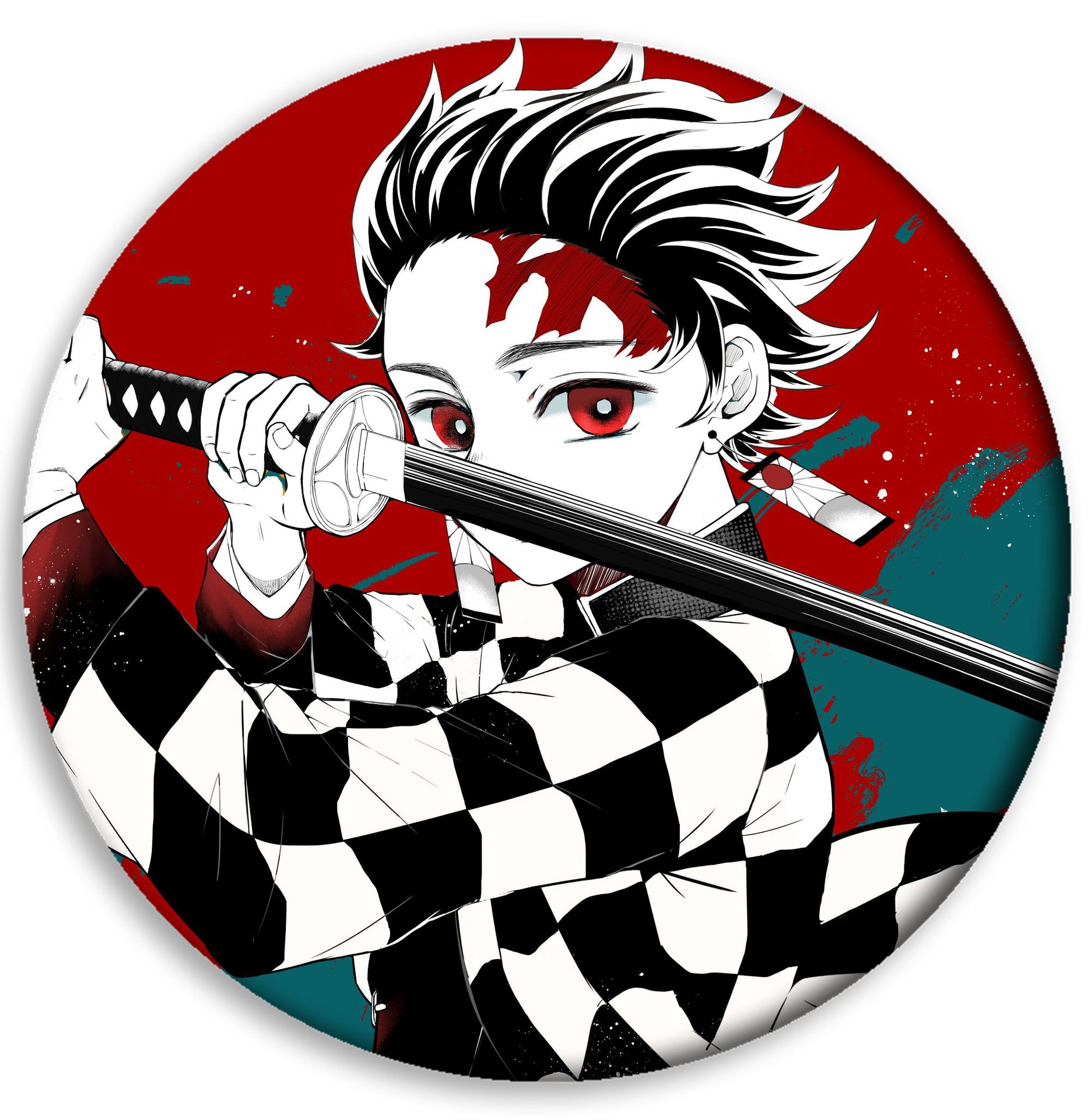 Ghost Blade insignia anime periférico carbón Zhilang usted frijoles mi esposa Shan Yi insignia barra redonda colgante