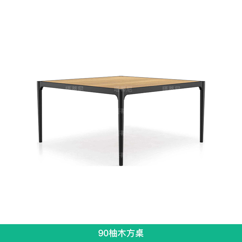 Muebles de patio para exteriores, muebles de jardín para villas, conjunto de sillas de teca y ratán para balcón, mesa y sillas de ratán tejido para exteriores. image 9