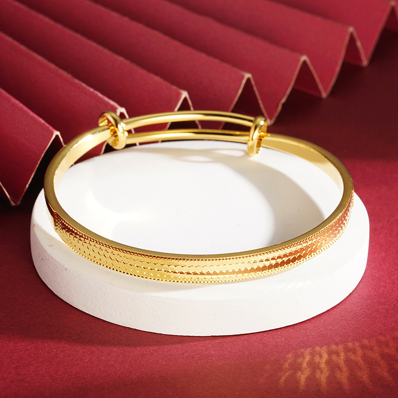 Vietnam oro dragón escala Push-Pull pulsera de aleación de cobre ajustable de largo plazo no se desvanece todo-coincidencia nacional de la moda de los hombres y las mujeres de la pulsera al por mayor