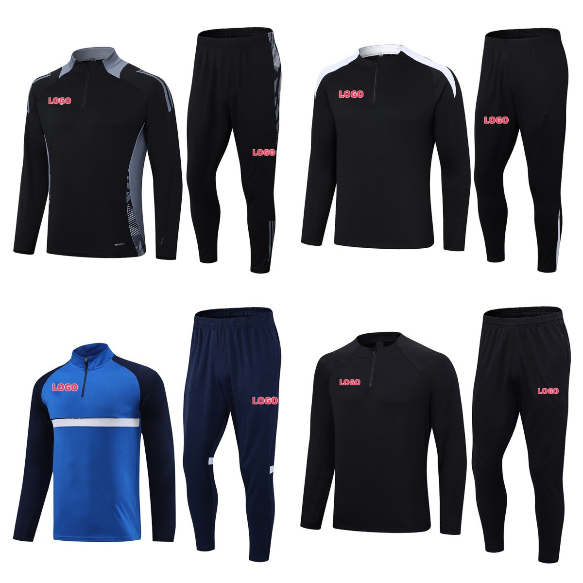 Children's Adult Long-Sleeved Suit Football Training Suit Club Basic Quick-Drying Football Suit Jersey Logo Export