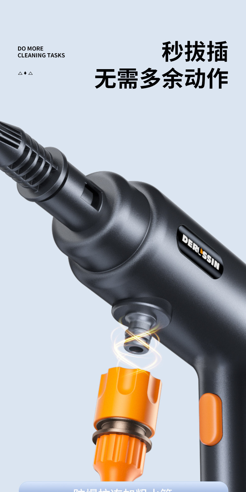 Dai Sheng High-Pressure Cordless Car Wash Gun Wholesale Household Portable Rechargeable Lithium Battery Car Washer Powerful Cleaning Tool